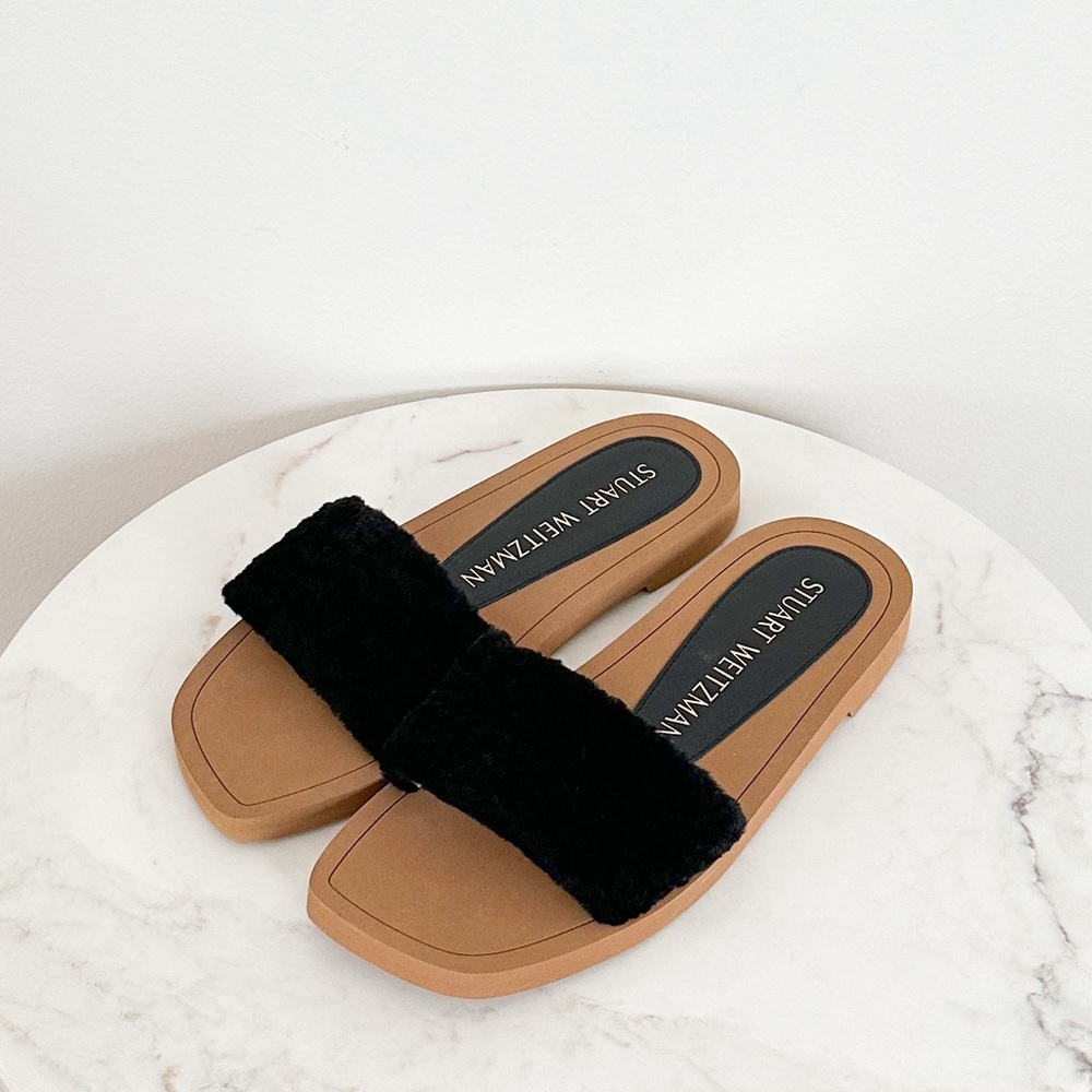 Stuart Weitzman New Cammy Leather Slide Sandals B… - image 5